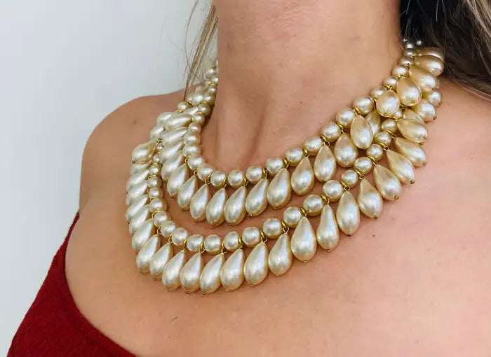 Rare Chanel Multi-Strand Pearl Necklace , Original 1980's