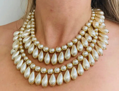 Rare Chanel Multi-Strand Pearl Necklace , Original 1980's