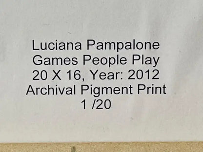 Portrait Photography Print "Games People Play" Limited Edition by L.Pampalone 2012