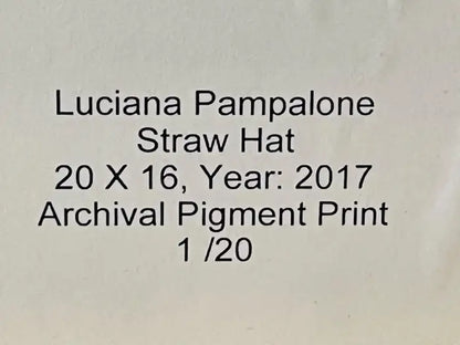 Contemporary Portrait of a Woman Photography Print Titled" Staw Hat" 2017