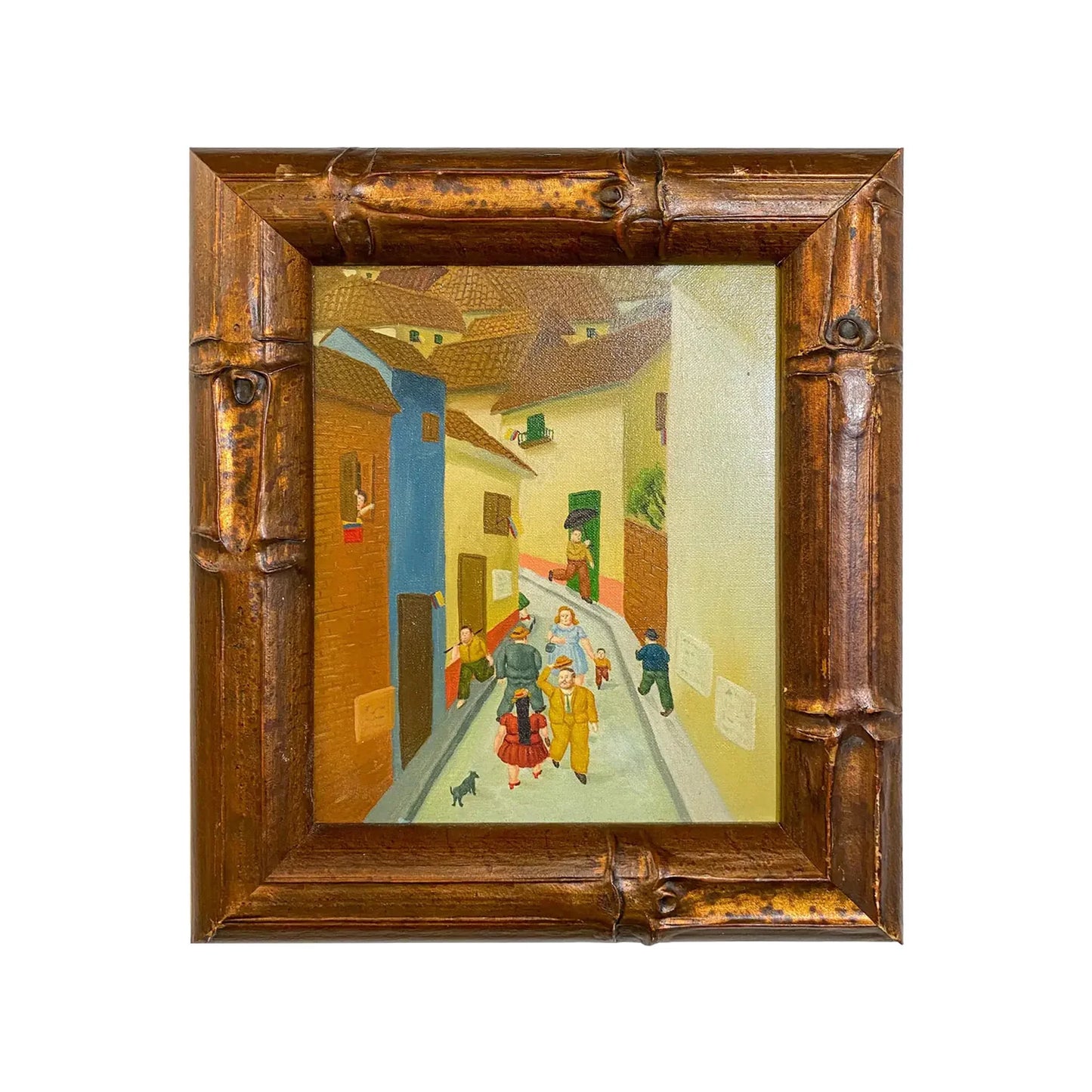 Impressionist City Scene Painting in the Manner of Fernando Botero