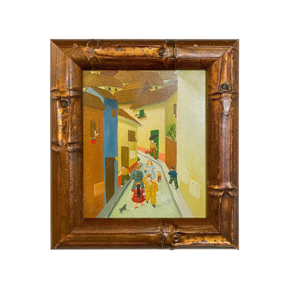 Impressionist City Scene Painting in the Manner of Fernando Botero