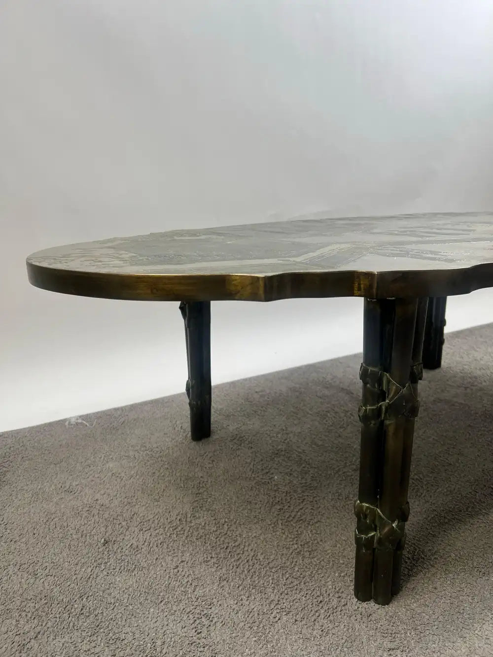 Rare Philip & Kelvin LaVerne "Chan Boucher'" Signed Bronze & Pewter Coffee Table