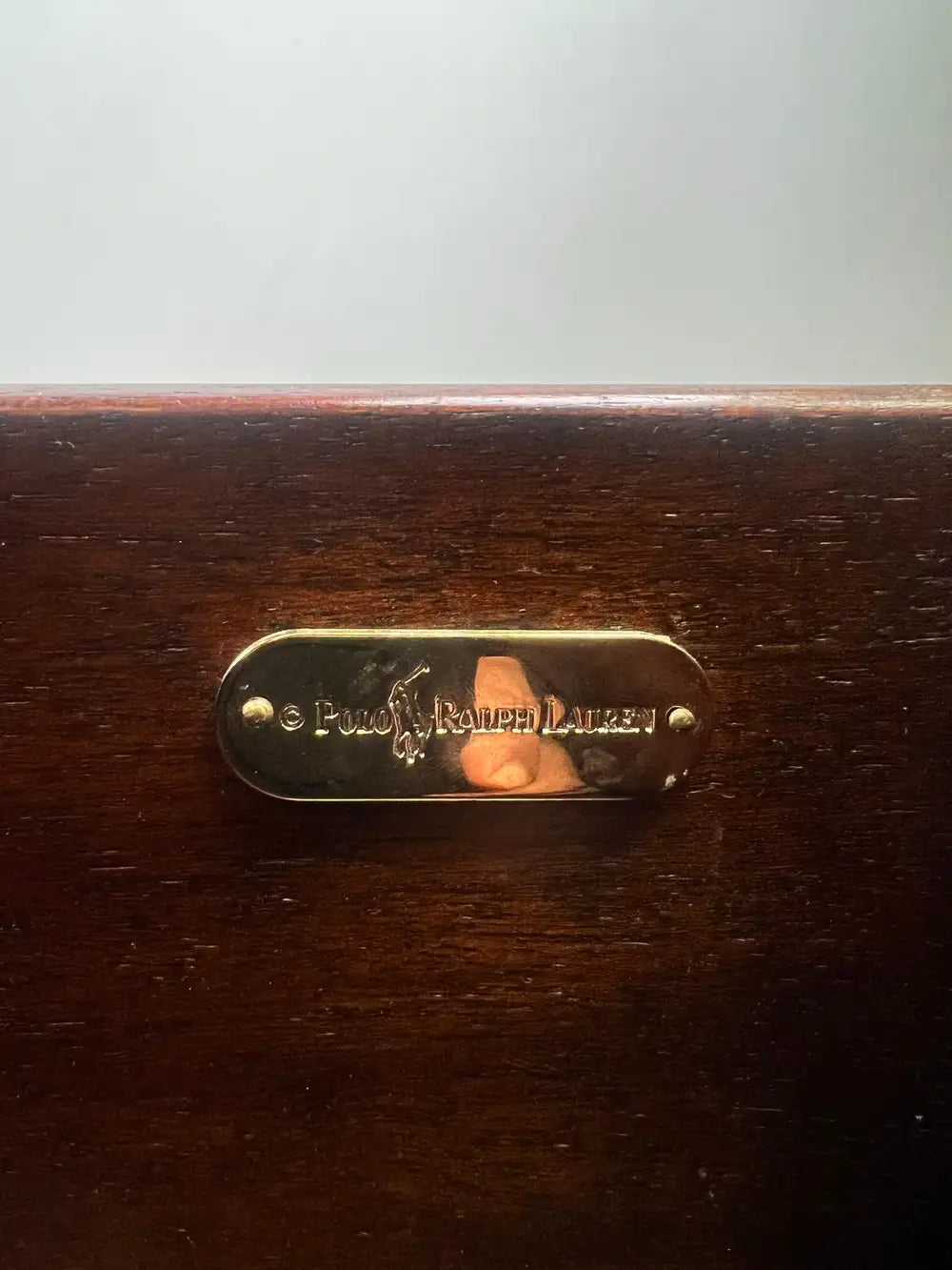 Polo Ralph Lauren Dalton Cocktail Coffee Table, Leather Tooled & Side Drawers