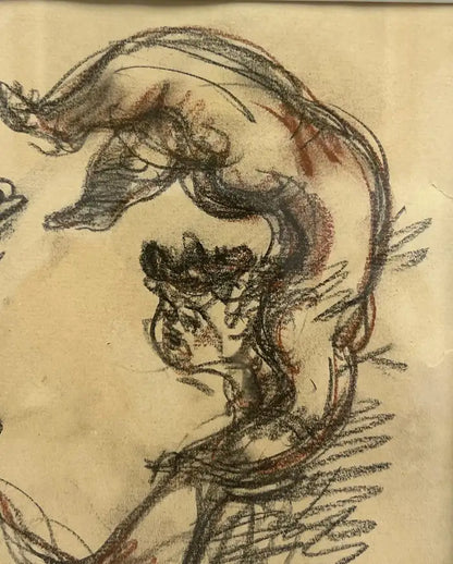 Chain Gross Acrobat with Cat Original Drawing from The Acrobats series, Signed