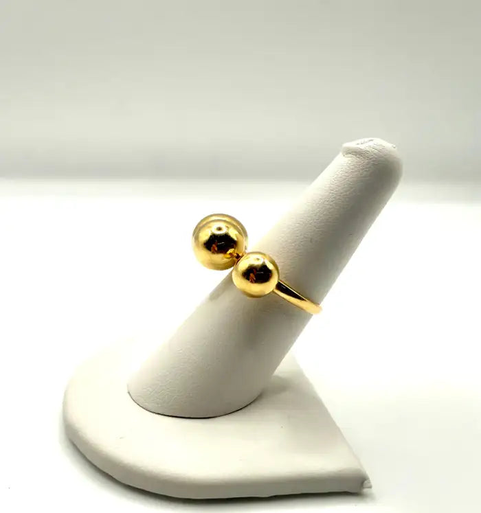 Modernist Triple Sphere Ring in 18K Yellow Gold