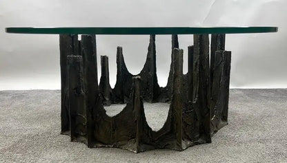 Paul Evans Brutalist Bronze Stalagmite Coffee / Cocktail Table, Signed & Dated