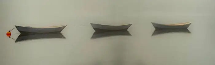 Photography of Three Boats in a Lake Titled "Magic Lake" 2020
