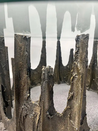 Paul Evans Brutalist Bronze Stalagmite Coffee / Cocktail Table, Signed & Dated