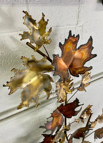 Mid-Century Modern Brutalist Leaf Bronze Wall Sculpture by Curtis Jere
