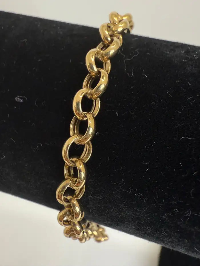 Tiffany-Style 18K Gold Heart Charm Bracelet