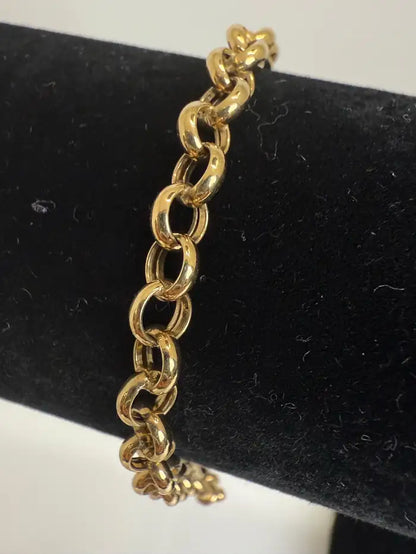 Tiffany-Style 18K Gold Heart Charm Bracelet