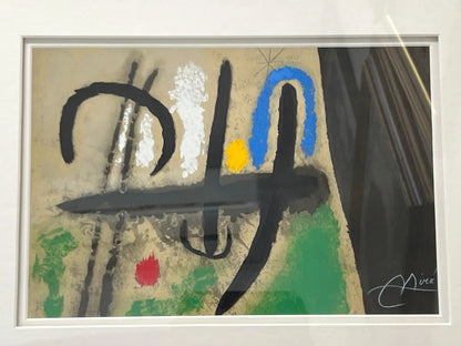 Joan Miro Cartones 1965 Original Color Lithograph Hand Signed Mourlot Paris, COA 1965