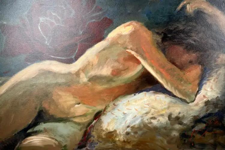 Rare Stanley Mouse Reclining Nude Giclee Print on Canvas , Hand Signed & Dated 2012