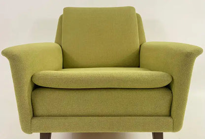 Folke Ohlsson for Fritz Hansen MCM Lounge Chair in Green Upholstery, a Pair