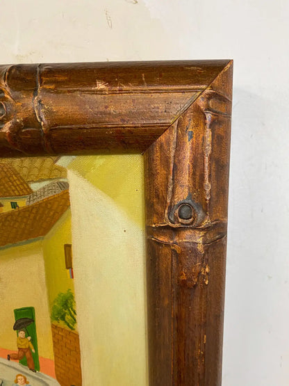 Impressionist City Scene Painting in the Manner of Fernando Botero