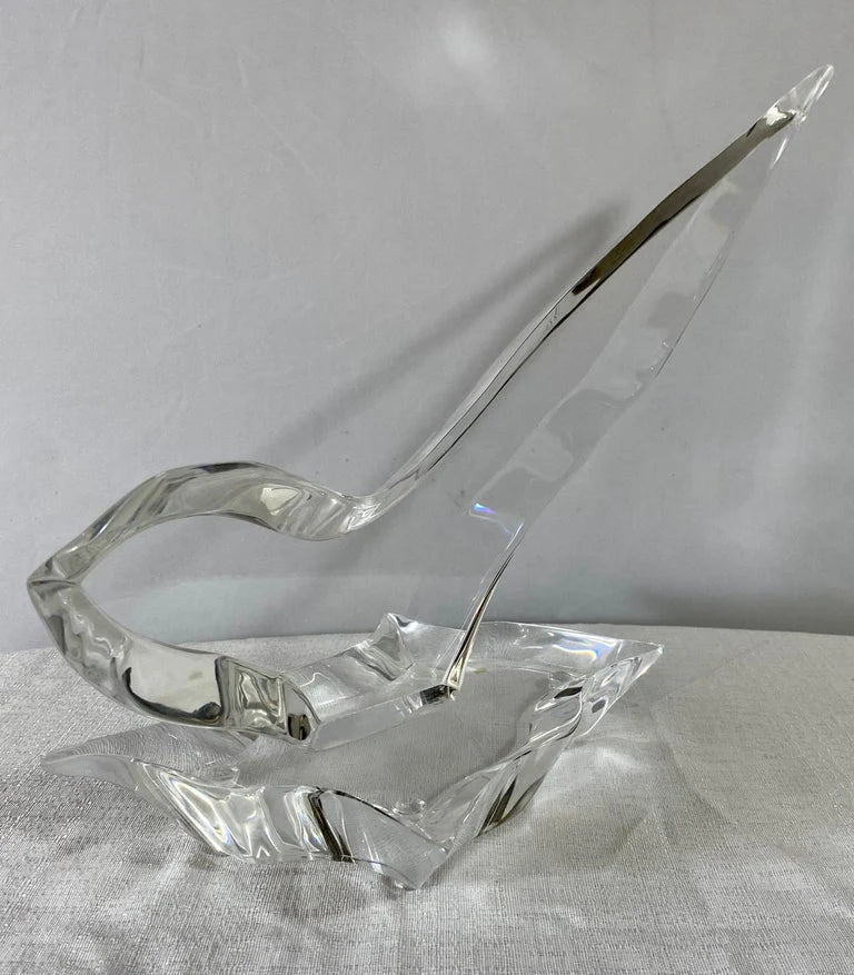 Eric Bauer Modernist Abstract Bird Lucite Sculpture, Signed
