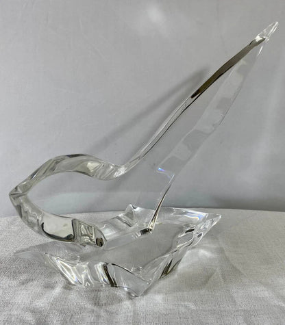 Eric Bauer Modernist Abstract Bird Lucite Sculpture, Signed