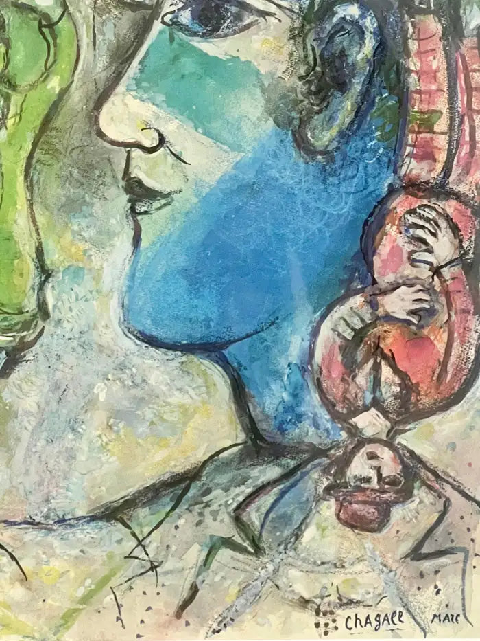 Marc Chagall Lithograph Petit Cheval Noir " Little Black Horse" Signed & Framed 1968