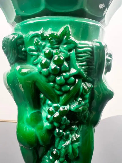 Curt Schlevogt Art Deco Malachite Glass Vase, 1930's
