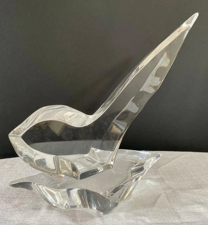 Eric Bauer Modernist Abstract Bird Lucite Sculpture, Signed