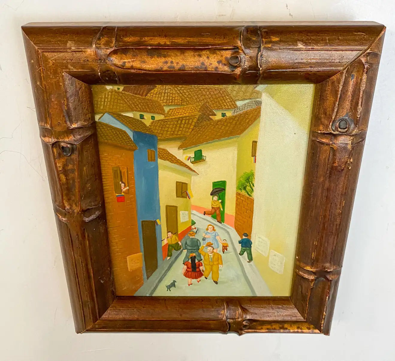 Impressionist City Scene Painting in the Manner of Fernando Botero