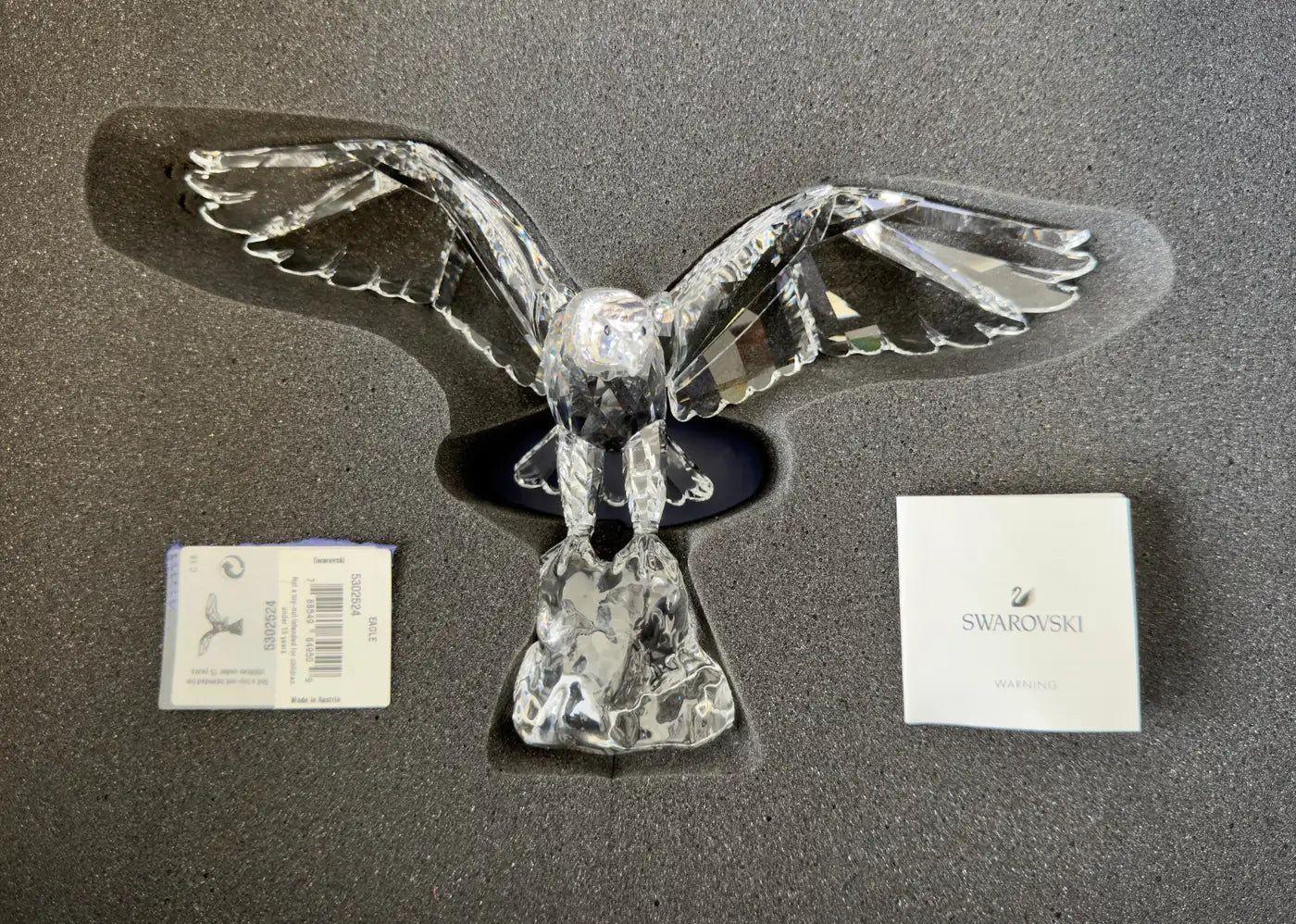 Rare Swarovski Crystal Eagle Figurine by Anton Hirzinger, Retired