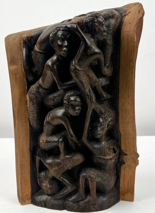 African Makonde Ebony Tree of Life Sculpture Tribal Art, 1970's