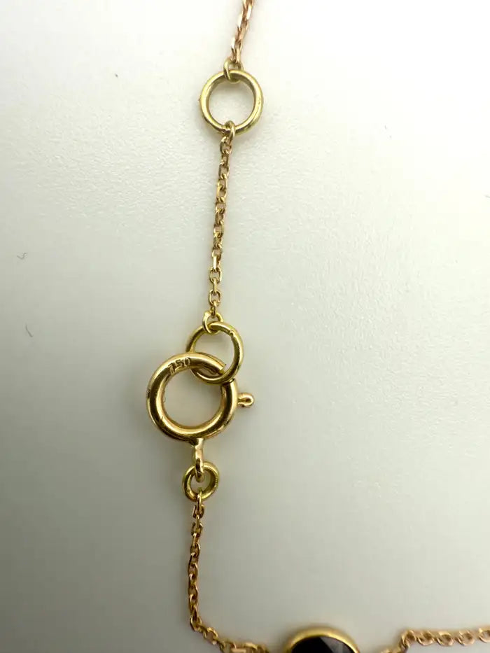 2.5 Ct Oval Cut Blue Sapphire Station Chain Stackable Bracelet 18K Yellow Gold