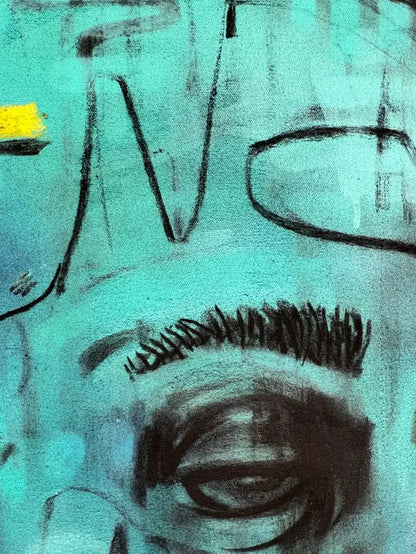 Jack Winthrop "Eye See" Neo-Expressionist Style Mixed Media Painting 2021