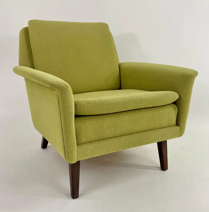 Folke Ohlsson for Fritz Hansen MCM Lounge Chair in Green Upholstery, a Pair