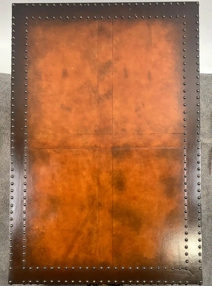 Polo Ralph Lauren Dalton Cocktail Coffee Table, Leather Tooled & Side Drawers