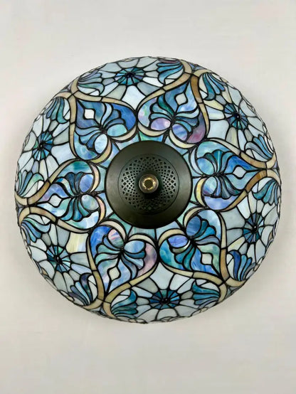 Art Nouveau Tiffany Sale Blue Stained Glass Dome Shaped Shade Floor Lamp