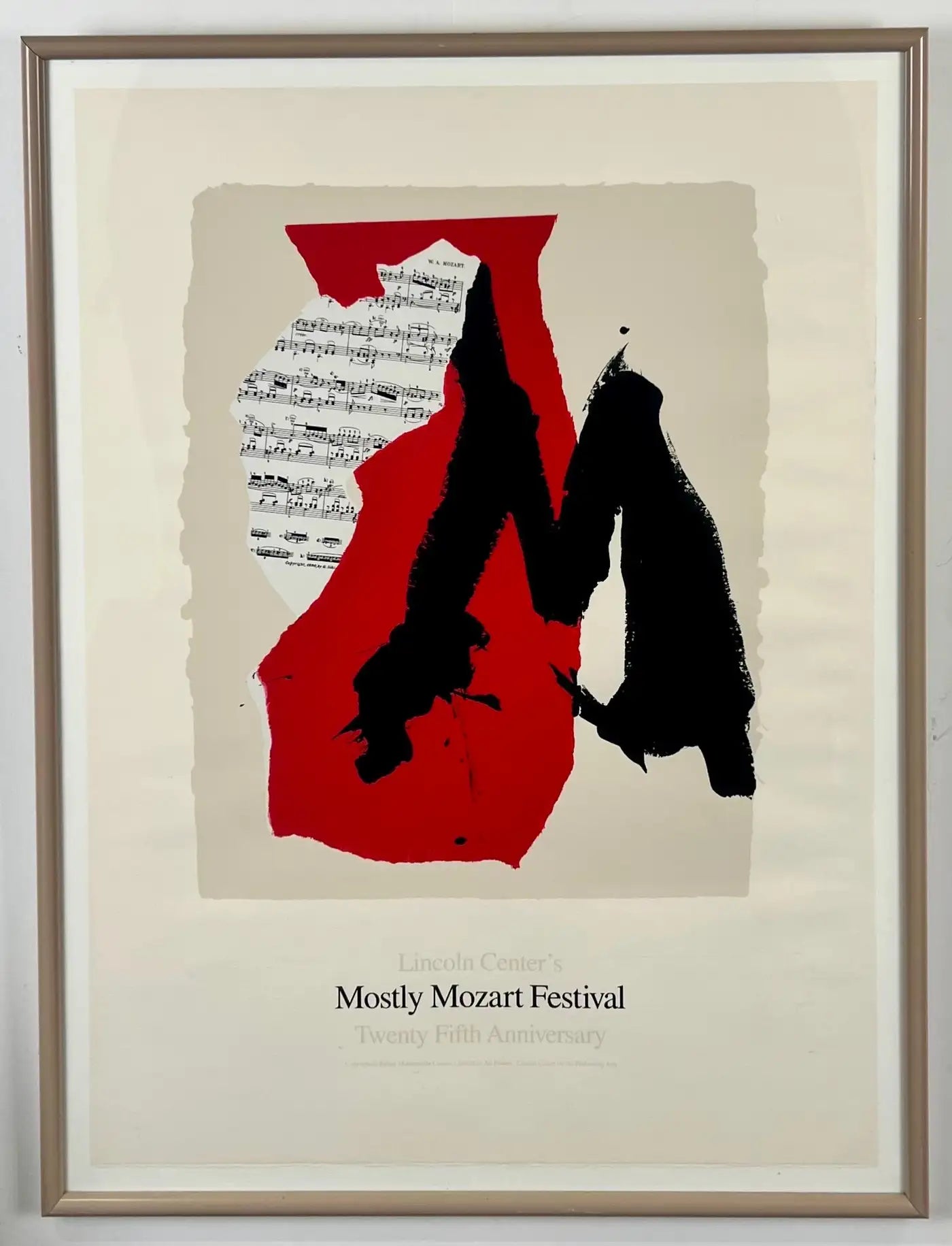 Robert Motherwell Lincoln Center Mostly Mozart 25th Anniversary Screen Print 1991