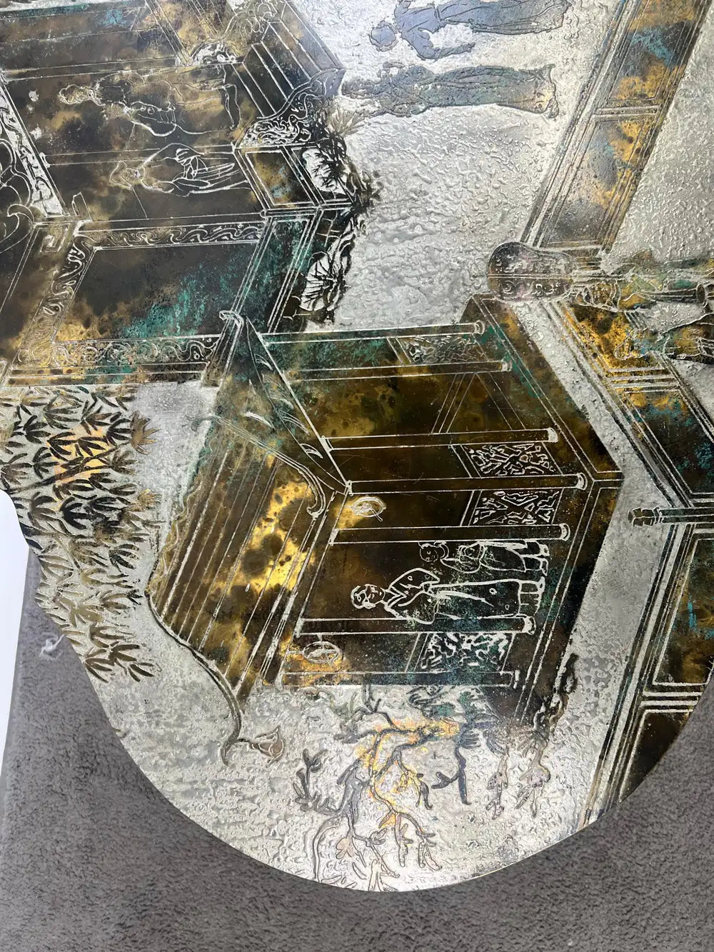 Rare Philip & Kelvin LaVerne "Chan Boucher'" Signed Bronze & Pewter Coffee Table