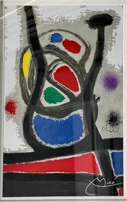 Joan Miro Oiseau Solaire, Oiseau Lunaire 1967 Color Lithograph Hand Signed, COA 1967