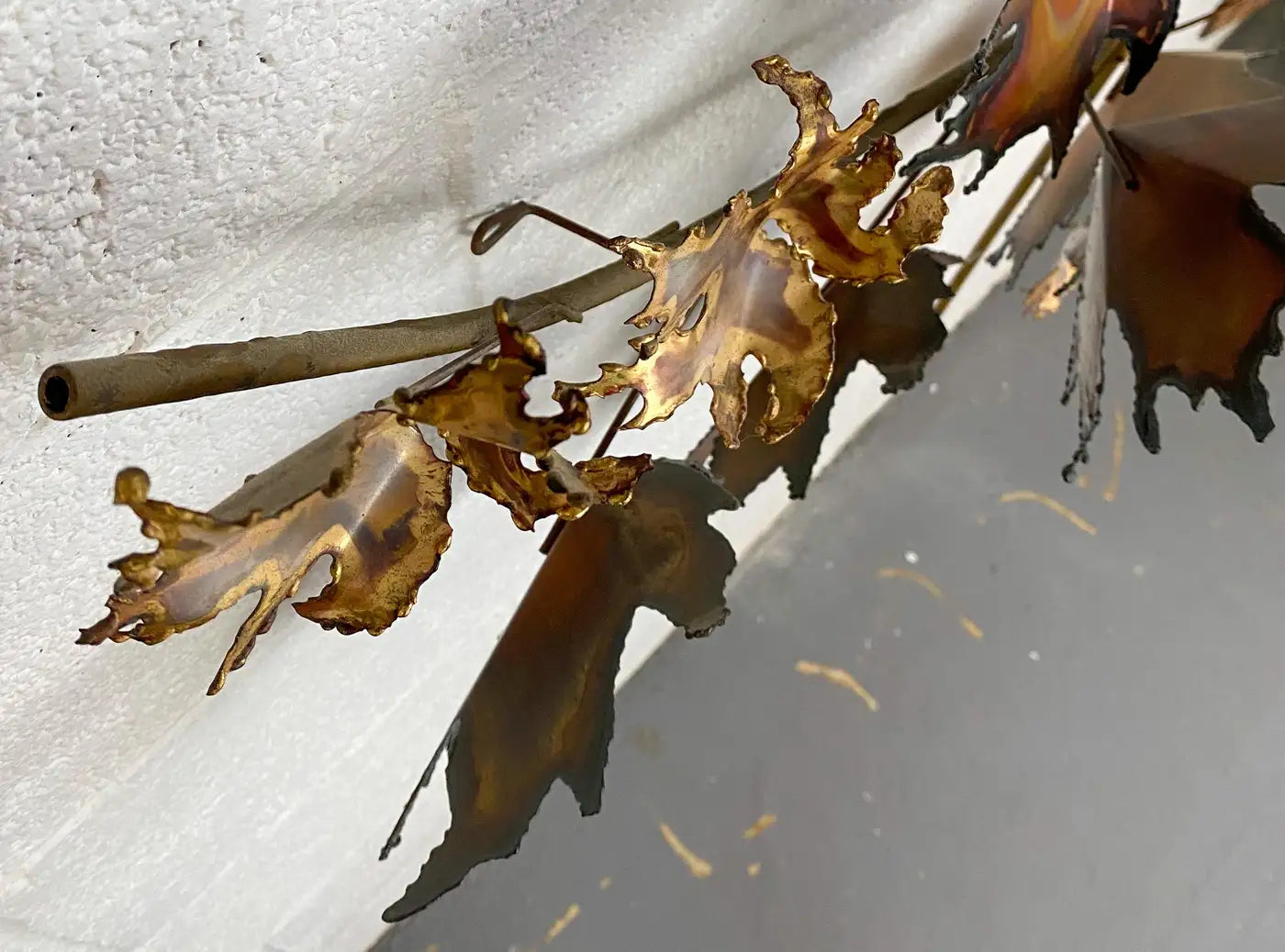 Mid-Century Modern Brutalist Leaf Bronze Wall Sculpture by Curtis Jere