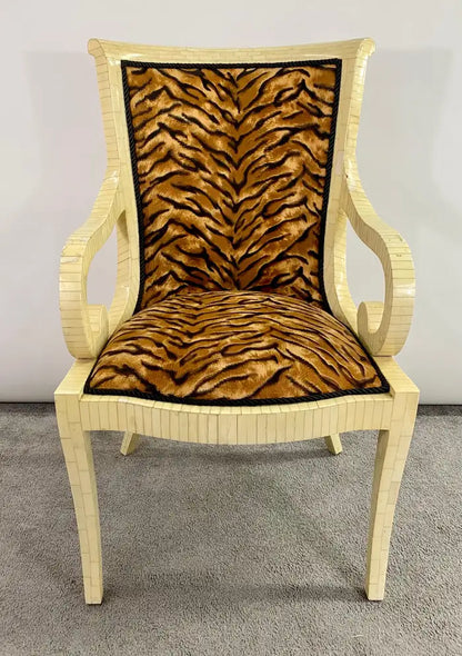 Enrique Garcel Off-White Bone Lounge Chair or Armchair, a Pair