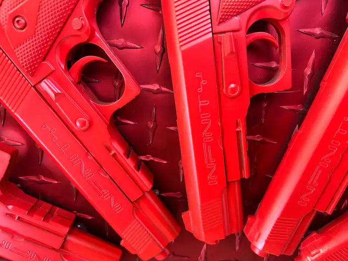 Charles Gitnick Heart of Guns Red Conceptual Mix Media 2024