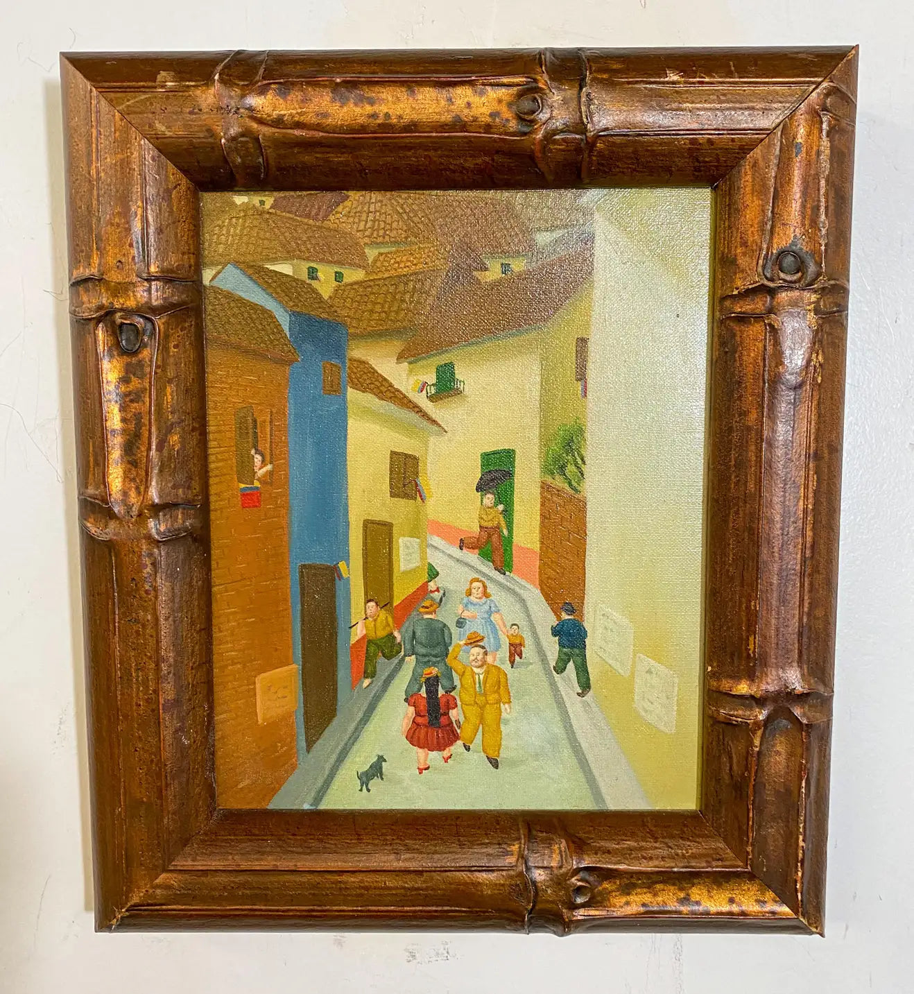 Impressionist City Scene Painting in the Manner of Fernando Botero