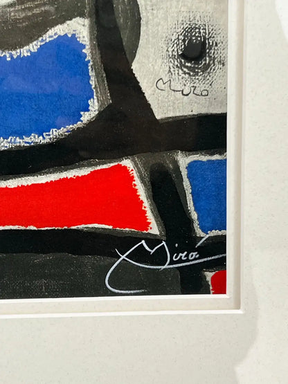 Joan Miro Oiseau Solaire, Oiseau Lunaire 1967 Color Lithograph Hand Signed, COA 1967