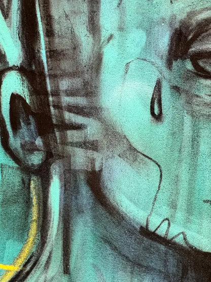 Jack Winthrop "Eye See" Neo-Expressionist Style Mixed Media Painting 2021