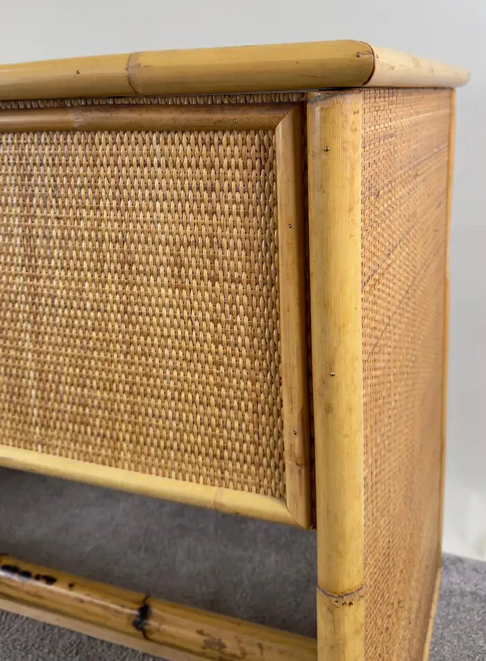 Bohemian French Riviera Style Rattan & Bamboo Desk by Dal Vera