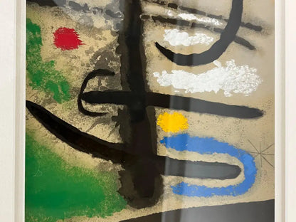 Joan Miro Cartones 1965 Original Color Lithograph Hand Signed Mourlot Paris, COA 1965