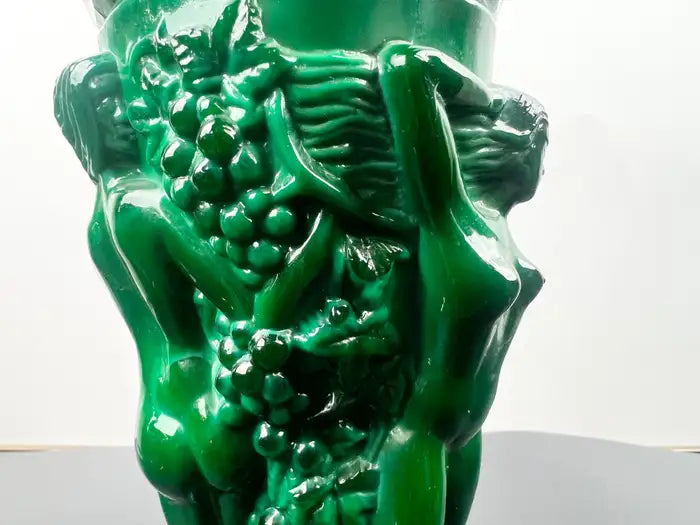 Curt Schlevogt Art Deco Malachite Glass Vase, 1930's