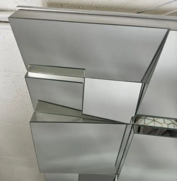 Neal Small Modern Cubist Multi-faceted Sculptural Wall Mirror