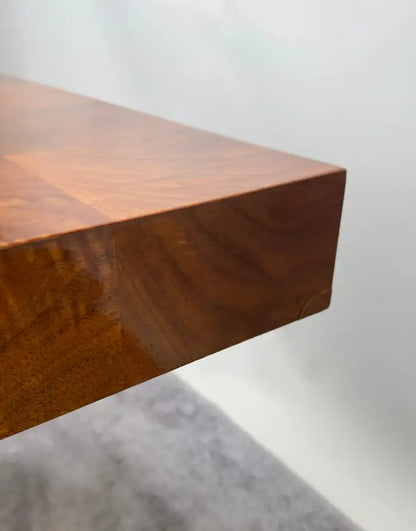 Milo Baughman for Thayer Coggin MCM Burl & Chome Coffee, Cocktail Table