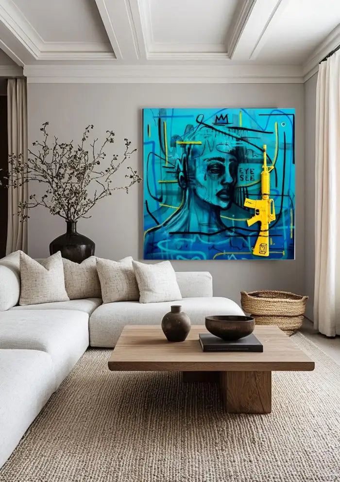 Jack Winthrop "Eye See" Neo-Expressionist Style Mixed Media Painting 2021