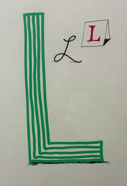 David Hockney — Letter L from Hockney’s Alphabet, 1991 - Lithograph, Framed 1991