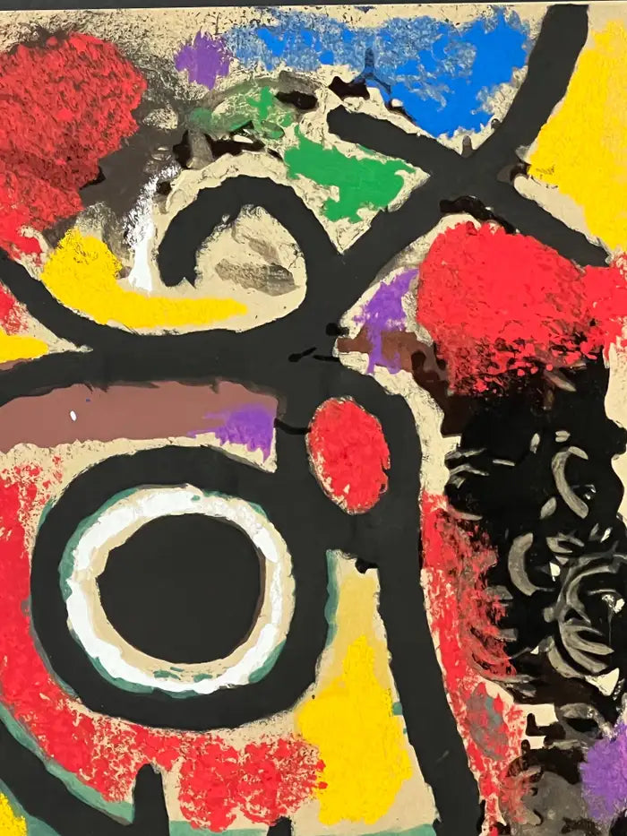 Joan Miro "Cartones " Original Color Lithograph Hand Signed and Framed, 1965 1965